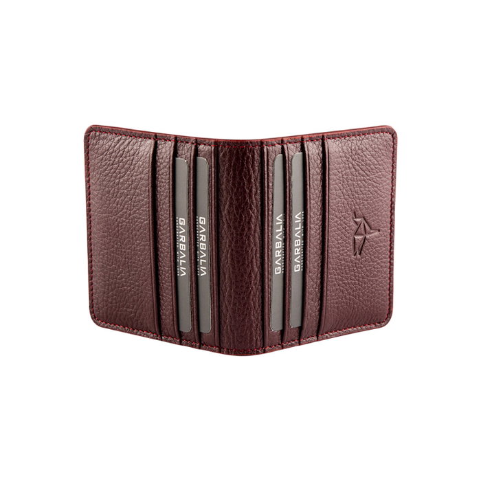 Argenta Cartera Hombre Piel Auténtica Rojo Clarete 10.5x8x2 cm Zoozie Bags